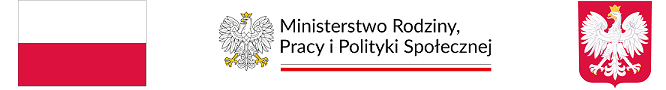 flaga polski, godło, napis Ministerswto Rodziny Pracy i Polityki Społecznej